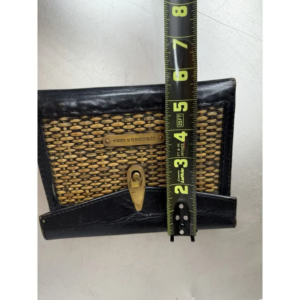 Prizmic & Brill Woven Leather Turnlock Organizer Planner Made Singapore RARE